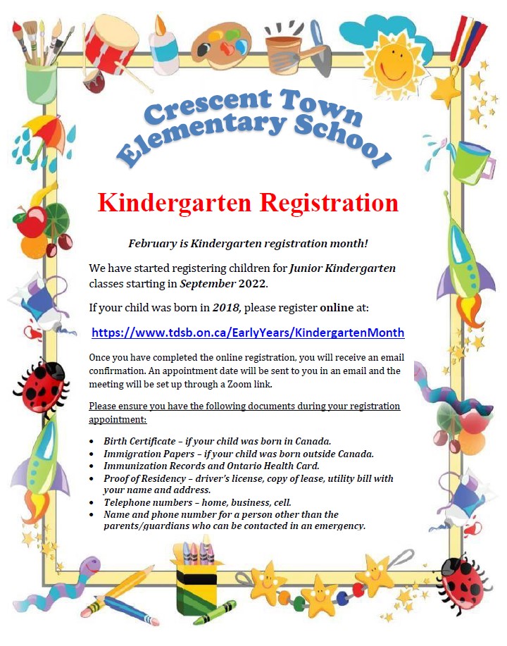 Kindergarten registration 2022